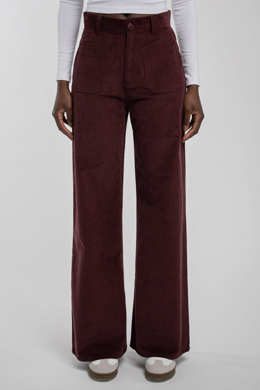 Achat Jean flare taille haute P-JOSEFA 4PP BORDEAUX FONCE