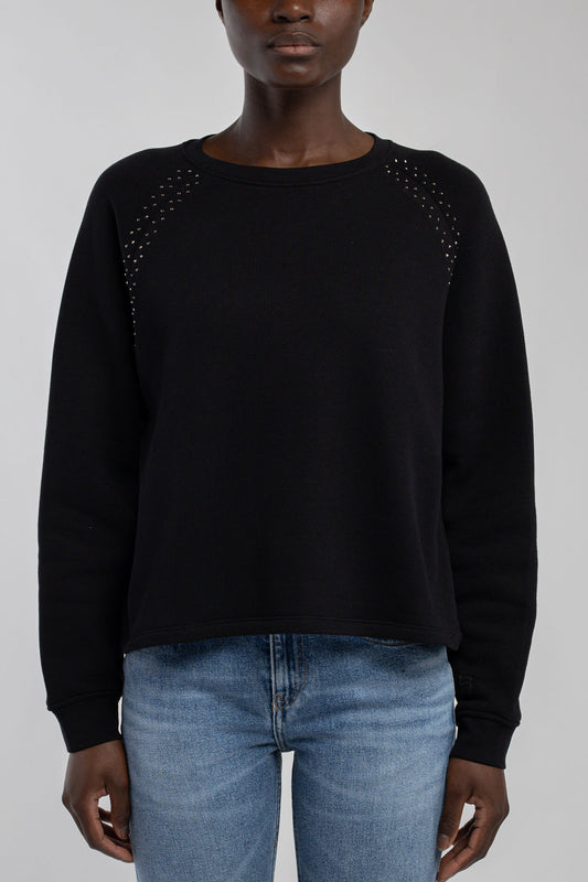 Achat Sweat strass col rond molleton S-JLO NOIR