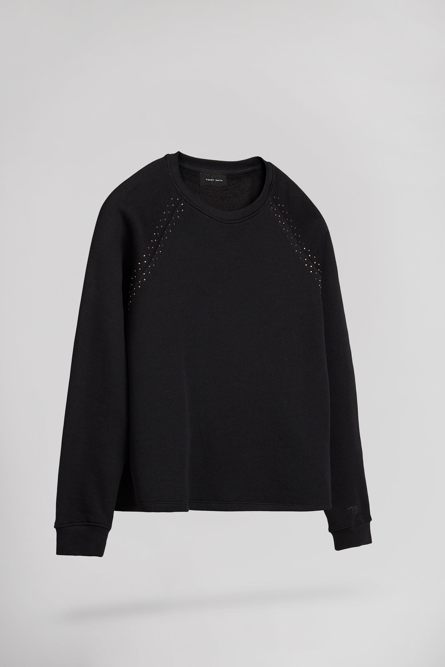 Sweat strass col rond molleton S-JLO NOIR