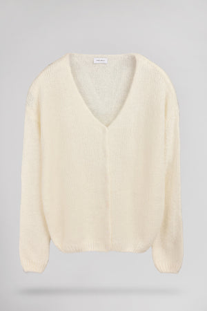 Gilet doux Alpaga G-MELA MIDDLE WHITE