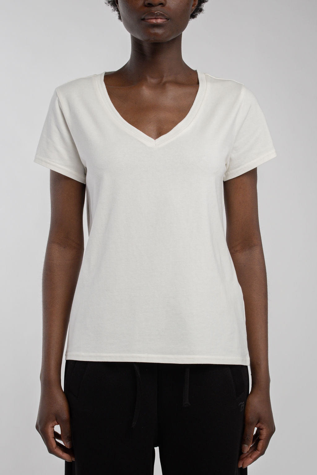 T-shirt col V T-MIA MC MIDDLE WHITE