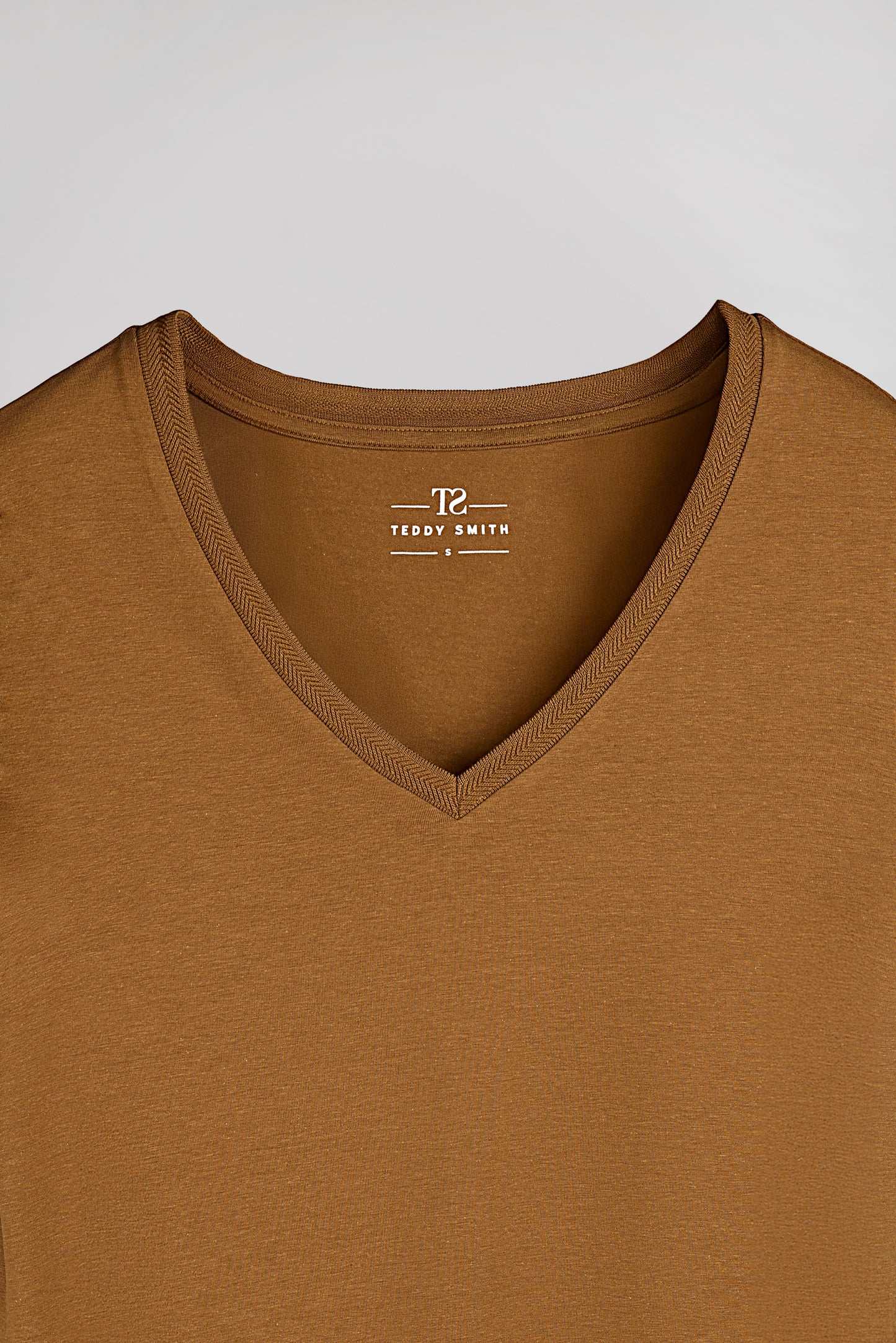 T-shirt col V T-MIA MC CARAMEL