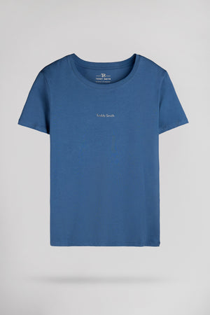 T-shirt col rond T-RIBELLE MC FADED INDIGO