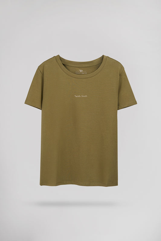 Achat T-shirt col rond T-RIBELLE MC OLIVE