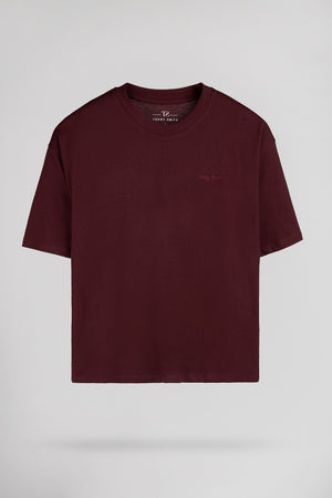 T-shirt court large T-CARLA MC BORDEAUX FONCE