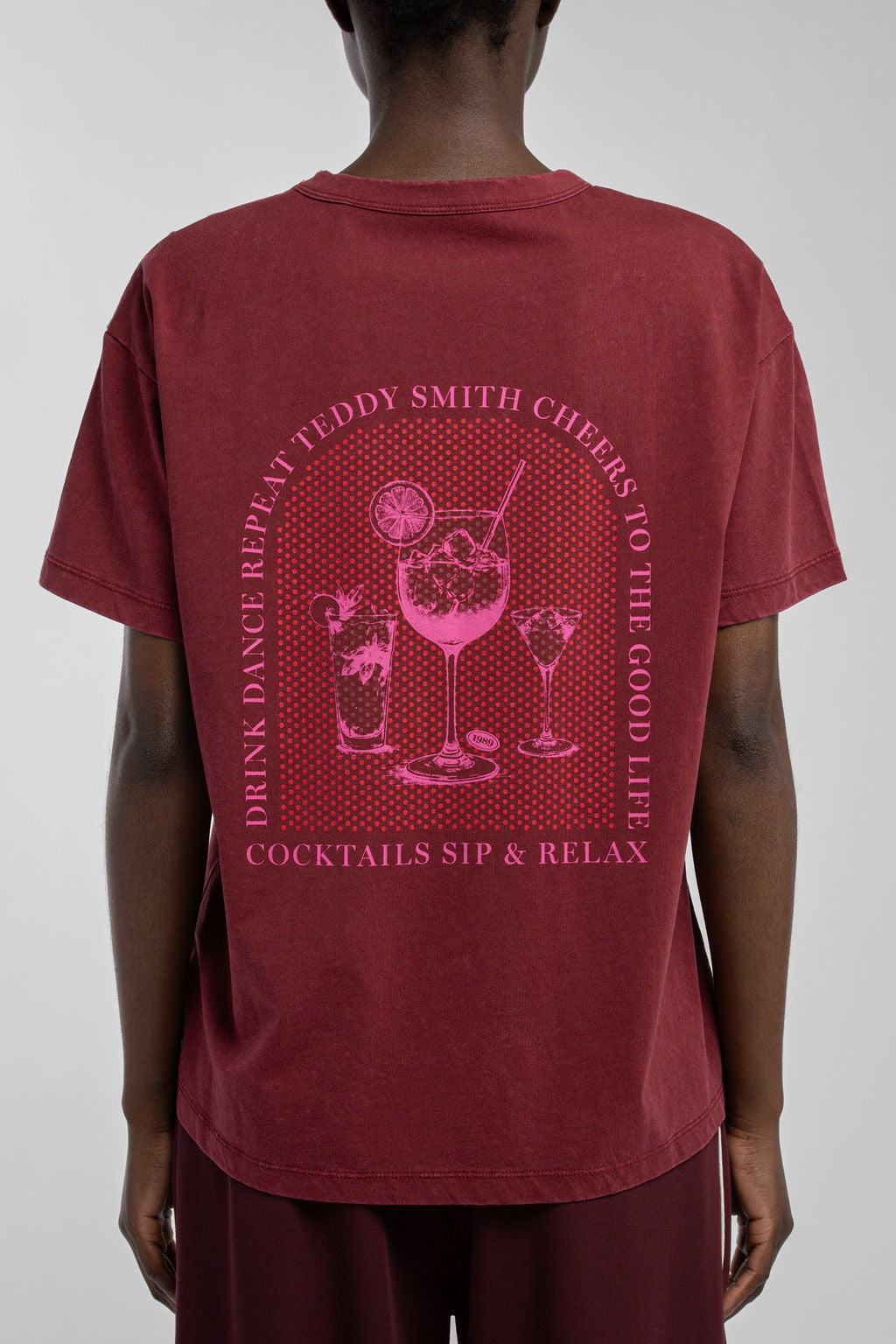 T-shirt T-VIOLETTE MC BORDEAUX FONCE