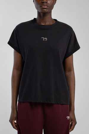 T-shirt strass T-DIANA MC NOIR
