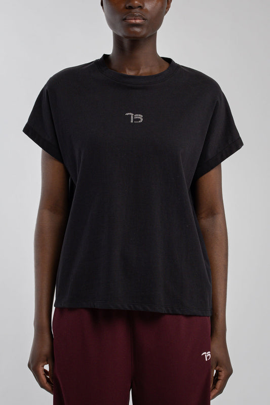 Achat T-shirt strass T-DIANA MC NOIR