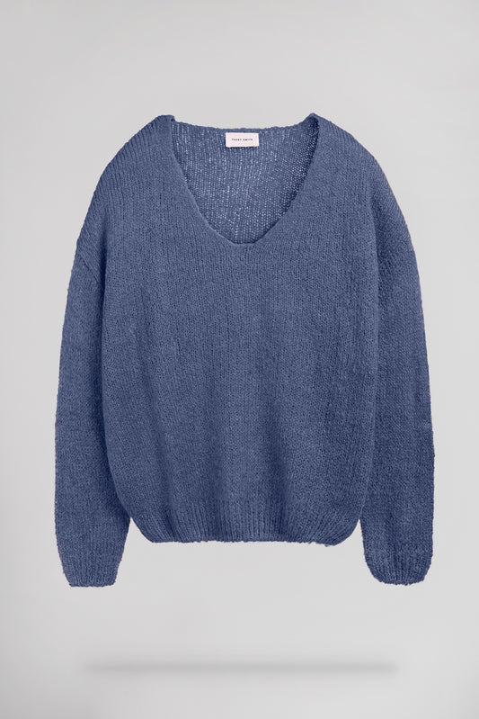 Achat Pull laine col V P-MOLLY FADED INDIGO