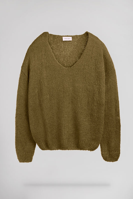 Achat Pull laine col V P-MOLLY OLIVE