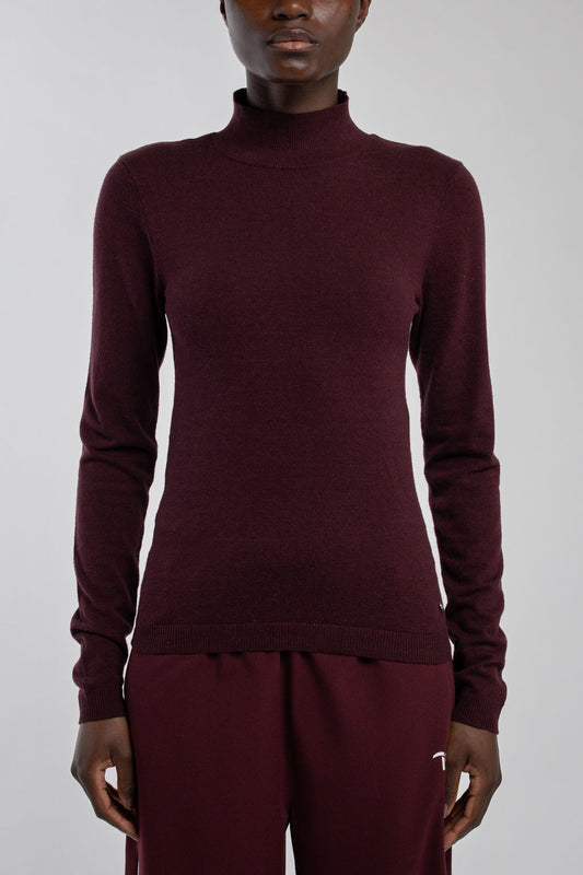 Achat Pull près du corps col montant P-CONNIE BORDEAUX FONCE