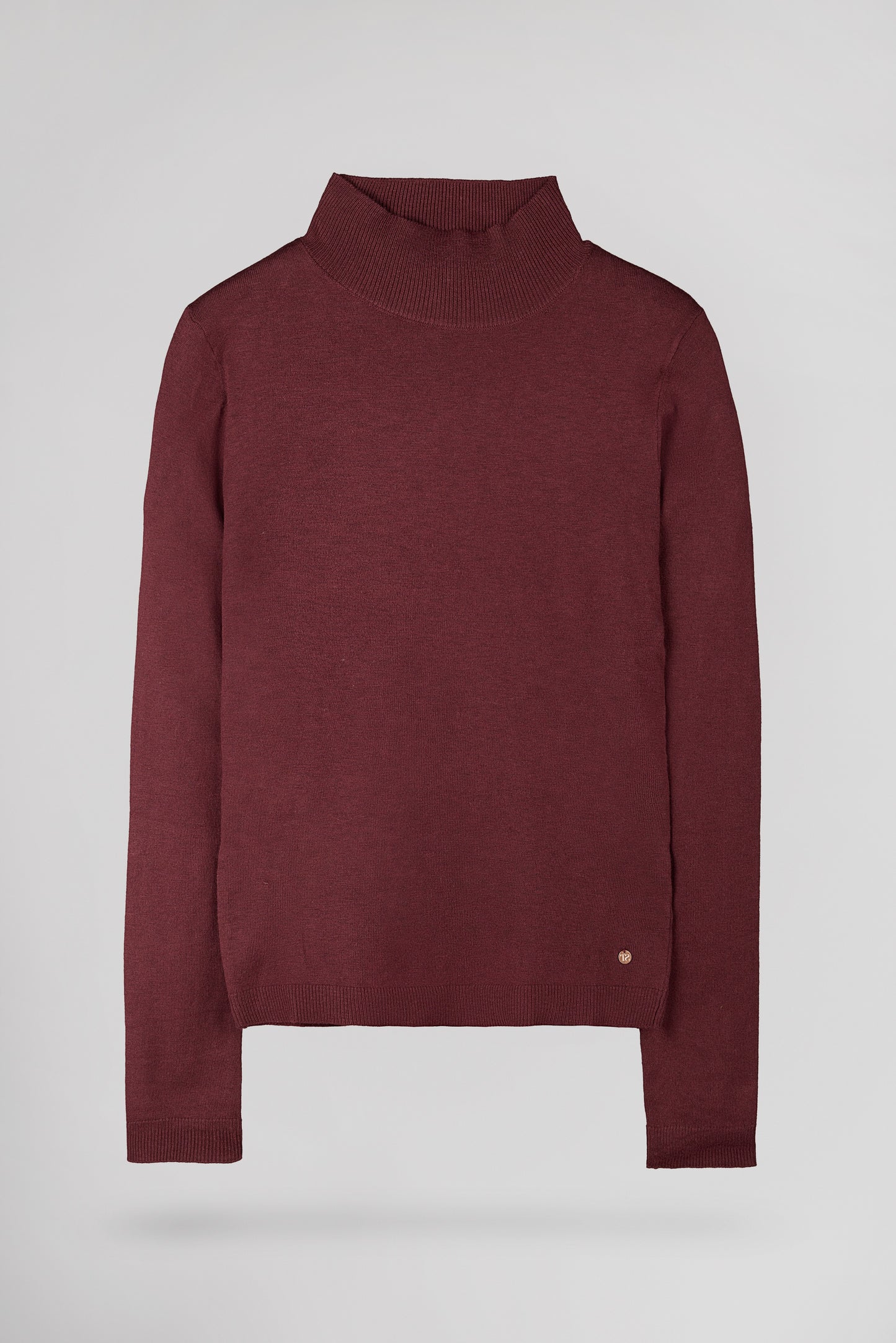 Pull près du corps col montant P-CONNIE BORDEAUX FONCE