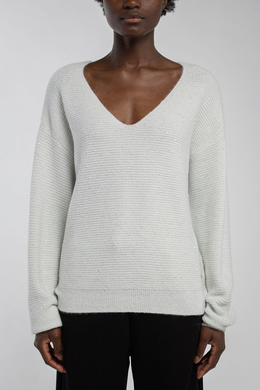 Achat Pull col V P-RACHEL MIDDLE WHITE
