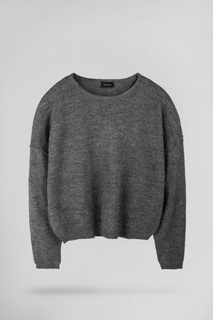 Pull mohair col bateau P-PETILLE ANTHRACITE CHINE