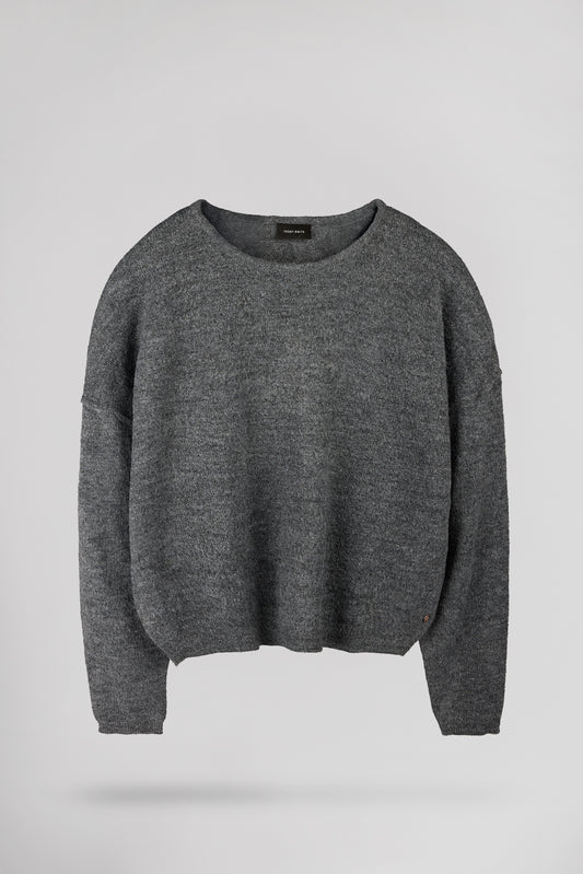 Achat Pull mohair col bateau P-PETILLE ANTHRACITE CHINE