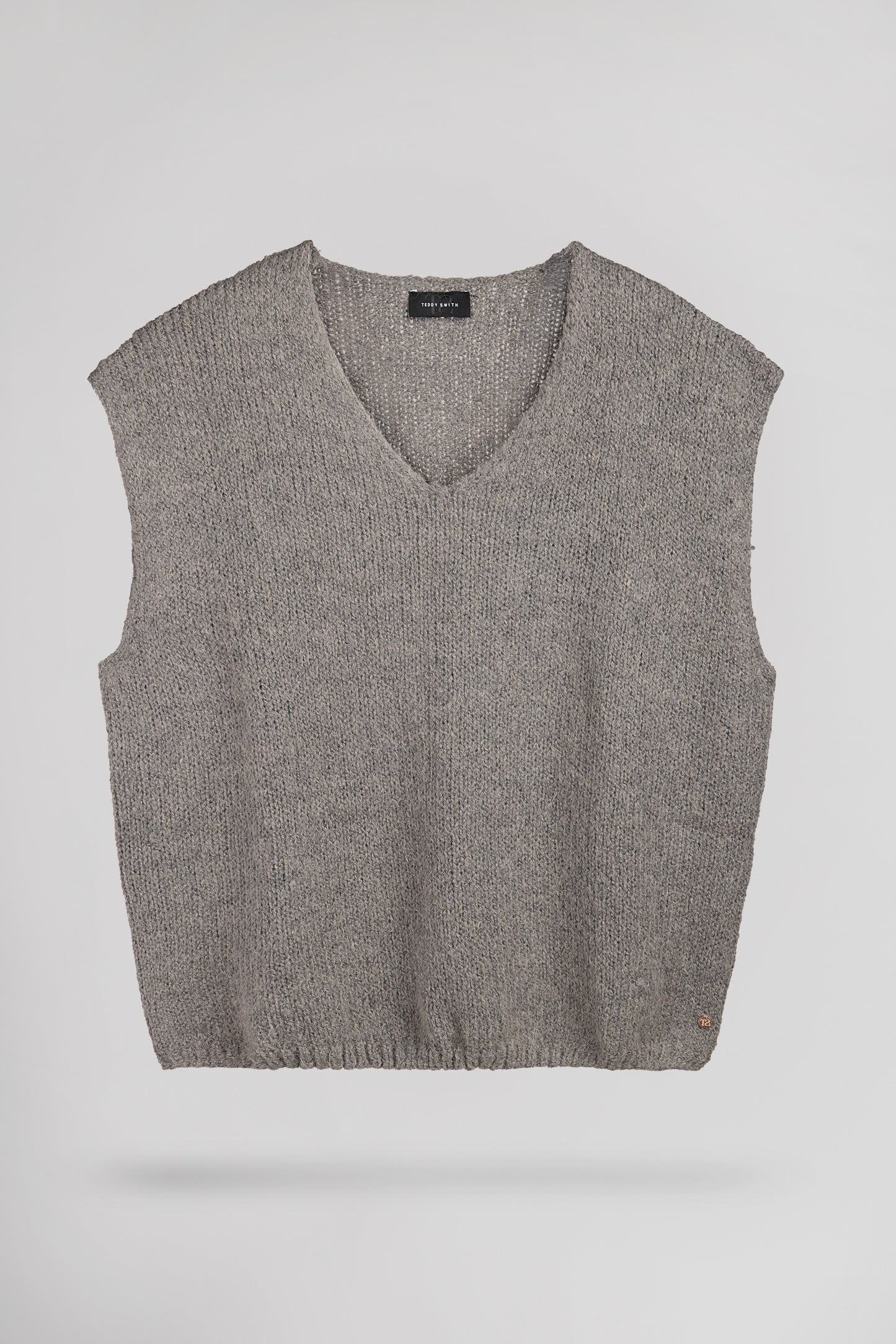 Pull  col V sans manches P-MOLIA ANTHRACITE CHINE