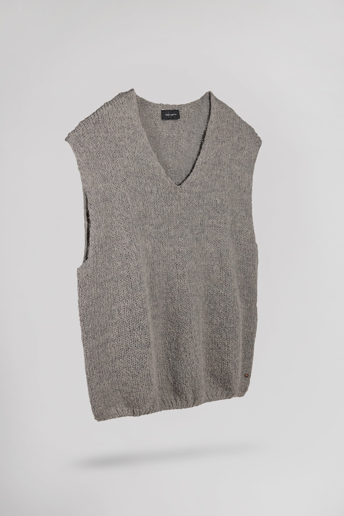 Pull  col V sans manches P-MOLIA ANTHRACITE CHINE