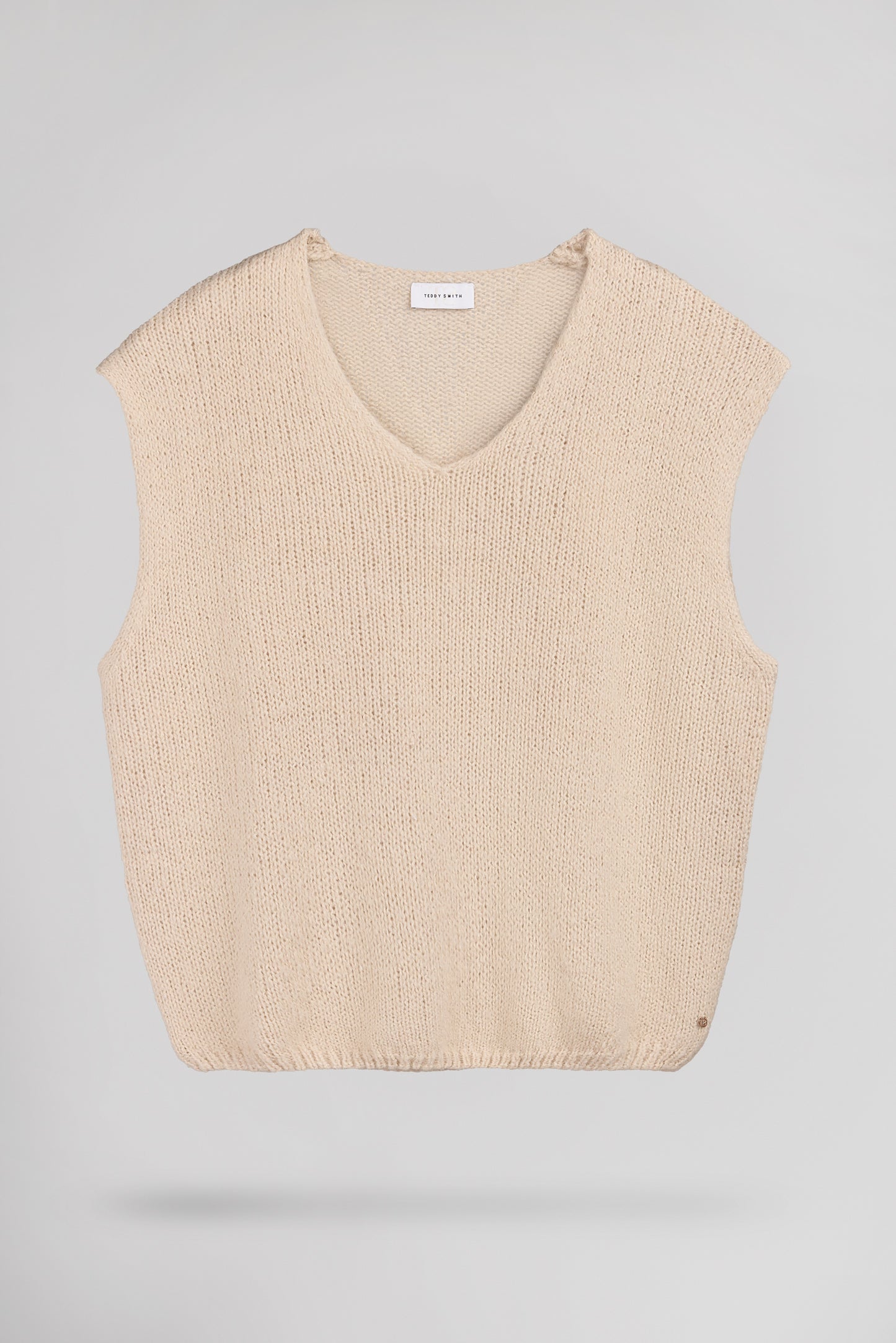 Pull col V sans manches P-MOLIA SOFT GREGE CHINE