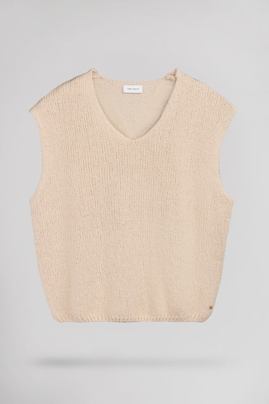 Achat Pull col V sans manches P-MOLIA SOFT GREGE CHINE