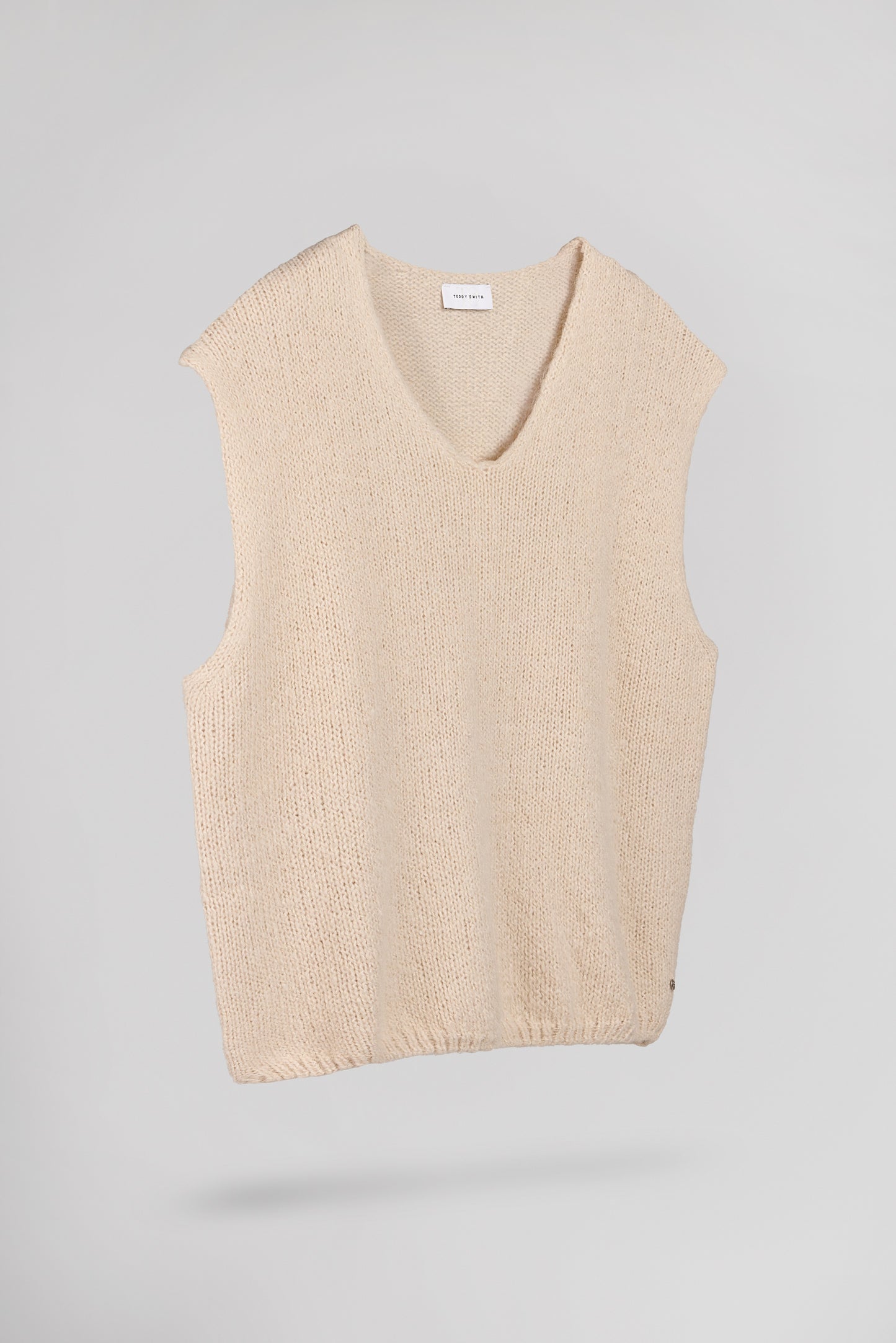 Pull col V sans manches P-MOLIA SOFT GREGE CHINE