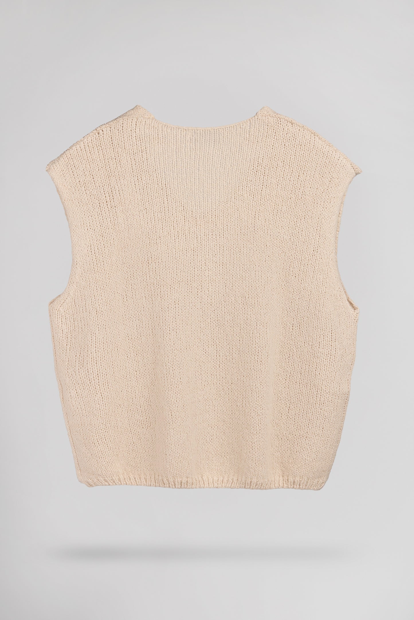 Pull col V sans manches P-MOLIA SOFT GREGE CHINE