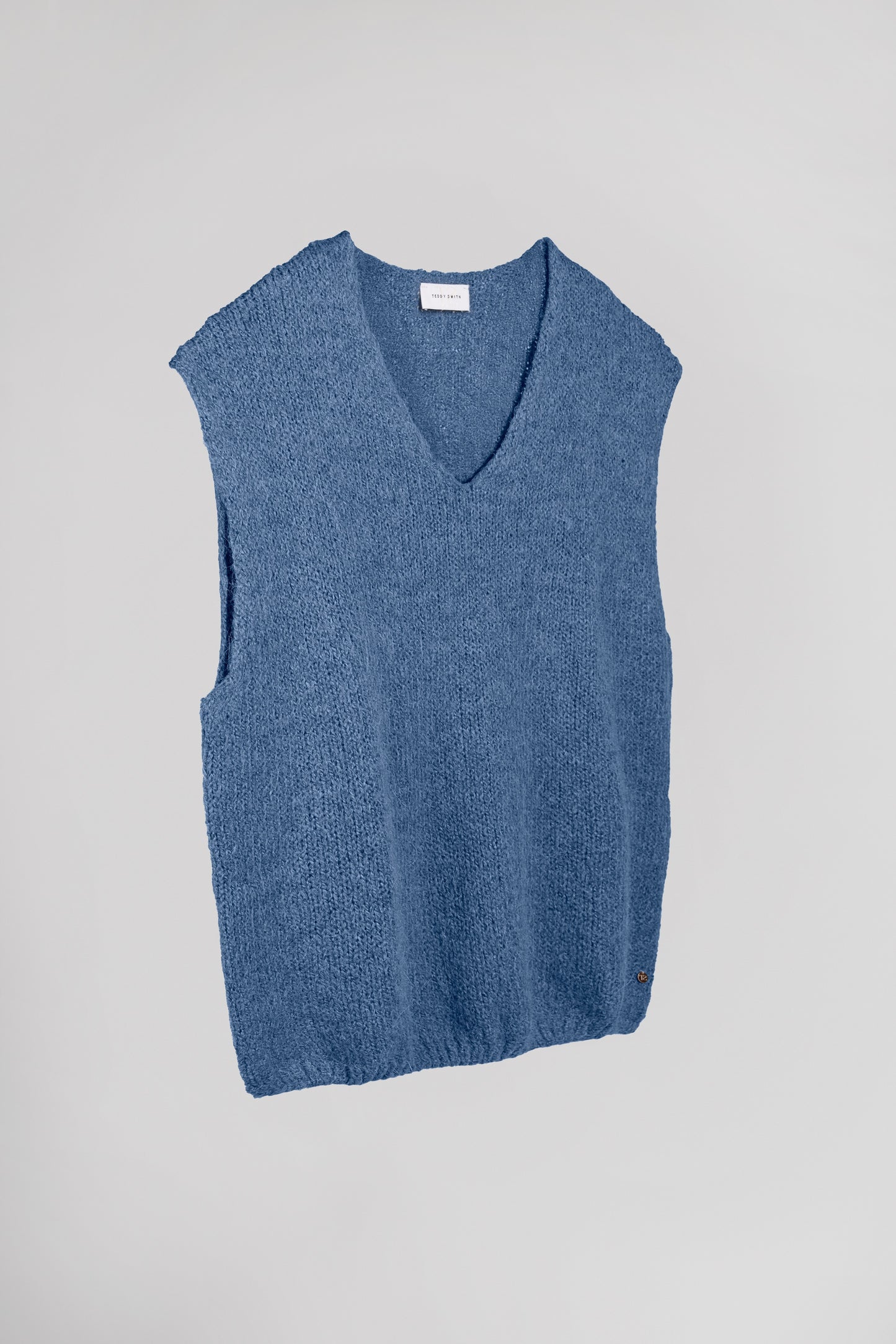 Pull col V sans manches P-MOLIA FADED INDIGO