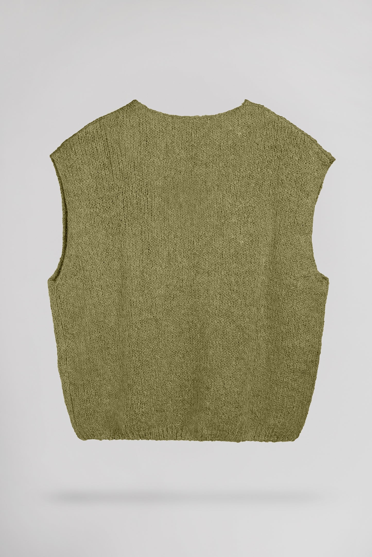 Pull col V sans manches P-MOLIA OLIVE