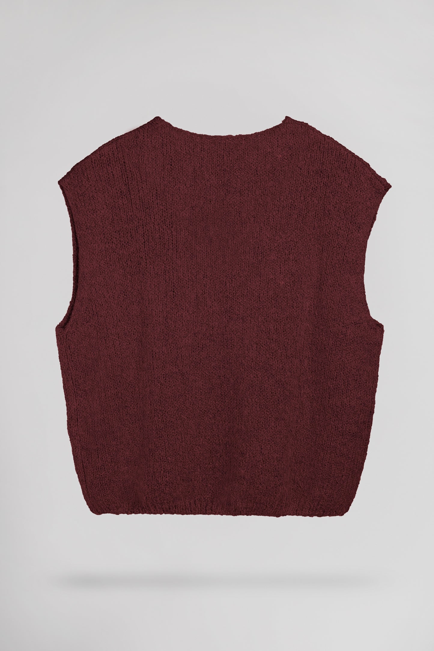Pull col V sans manches P-MOLIA BORDEAUX FONCE