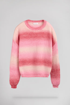 Pull col rond P-STRIPY BUBBLE PINK