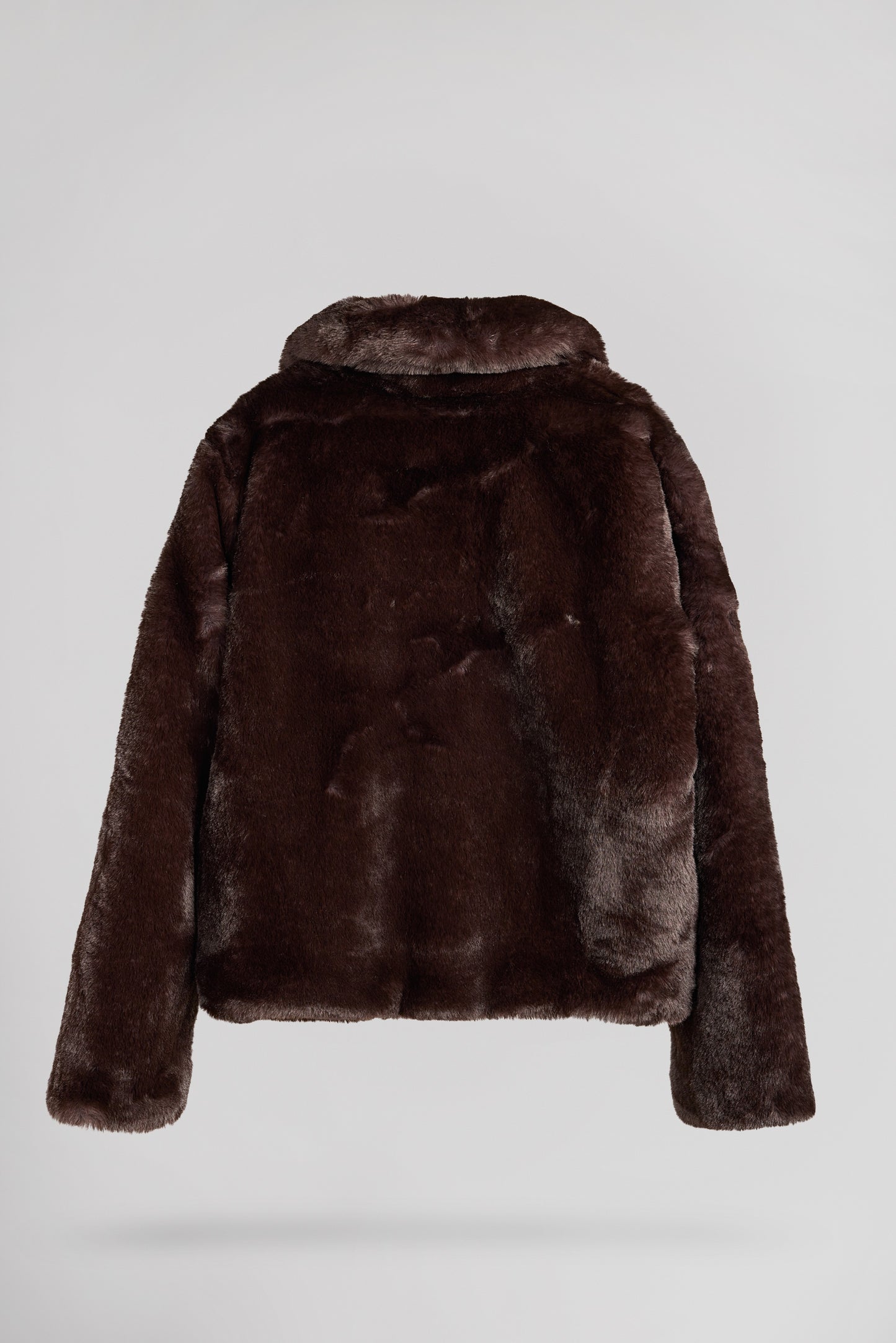 Manteau fausse fourrure M-DOLCE MARRON FONCE