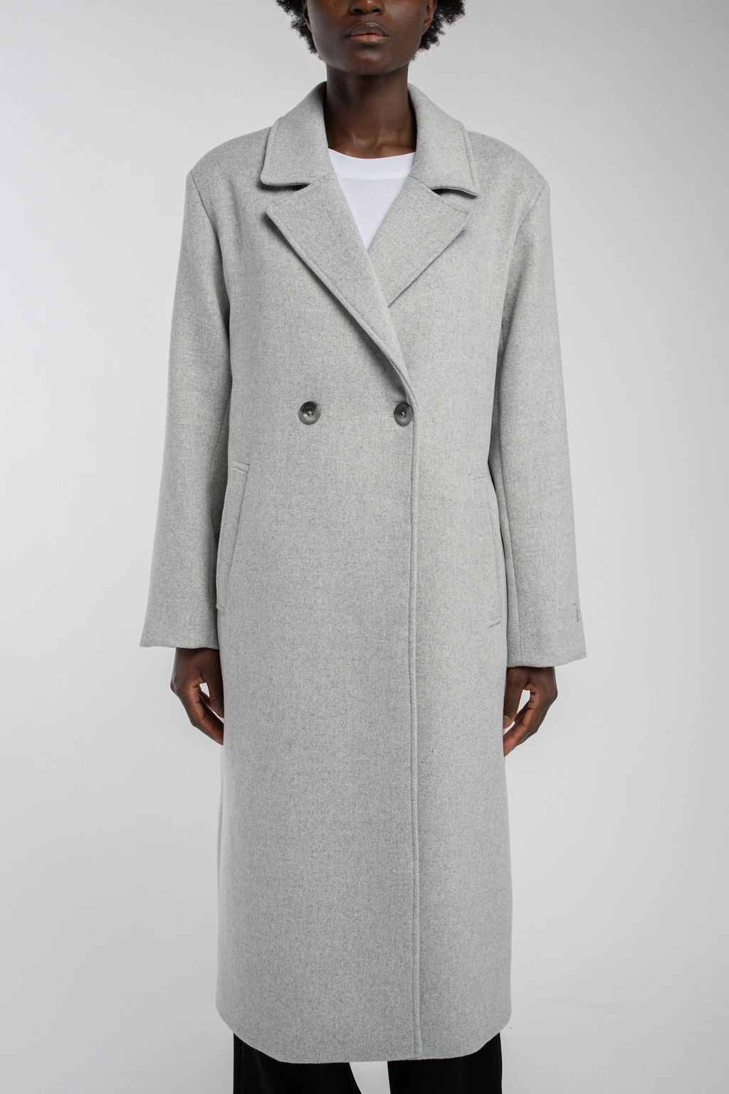 Manteau long oversize M-NEIGE GRIS CHINE