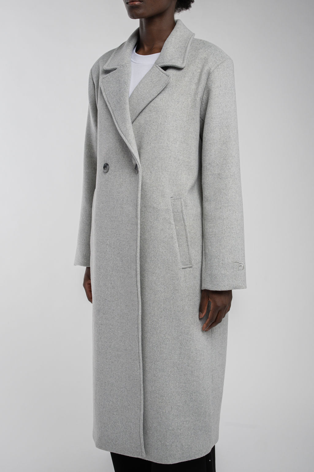 Manteau long oversize M-NEIGE GRIS CHINE