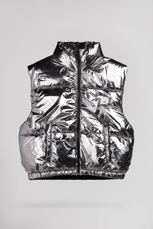 Achat Doudoune courte sans manches B-GIGI SILVER