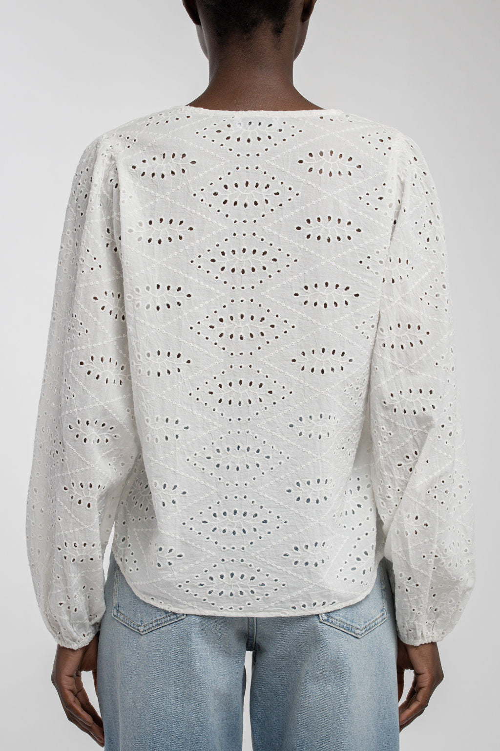 Chemise col V C-ALBA MIDDLE WHITE
