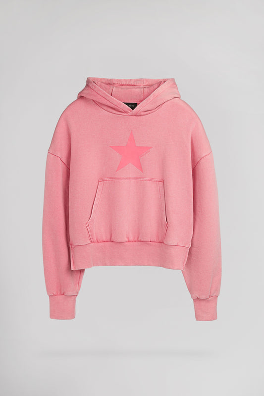 Achat Sweat à capuche S-WASH STAR JR PUNCHY PINK