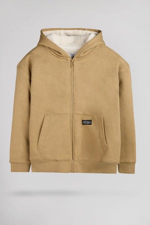 Gilet zippé sherpa à capuche G-ONY HOODY JR WORKER BEIGE