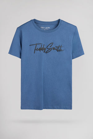 T-shirt T-EVAN MC JR FADED INDIGO