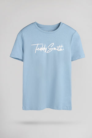 T-shirt T-EVAN MC JR BLEU GRIS