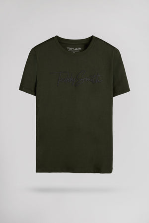 T-shirt col rond T-EVAN MC JR DEEP KAKI