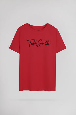 T-shirt col rond T-EVAN MC JR ROUGE VIF