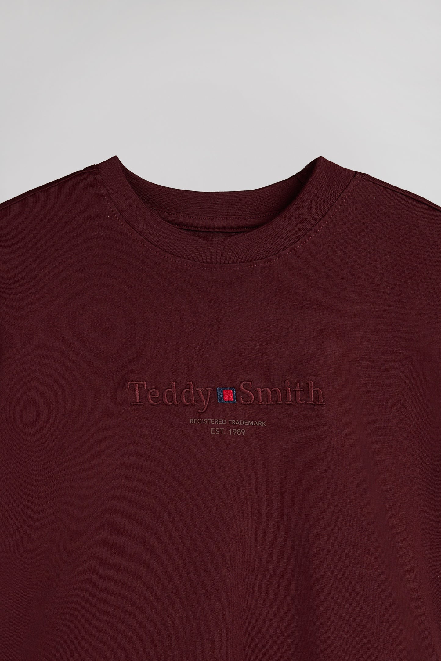 T-shirt col rond T-JIM MC JR BORDEAUX FONCE