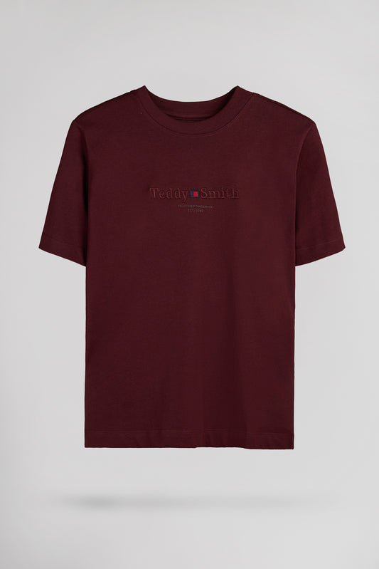 Achat T-shirt col rond T-JIM MC JR BORDEAUX FONCE