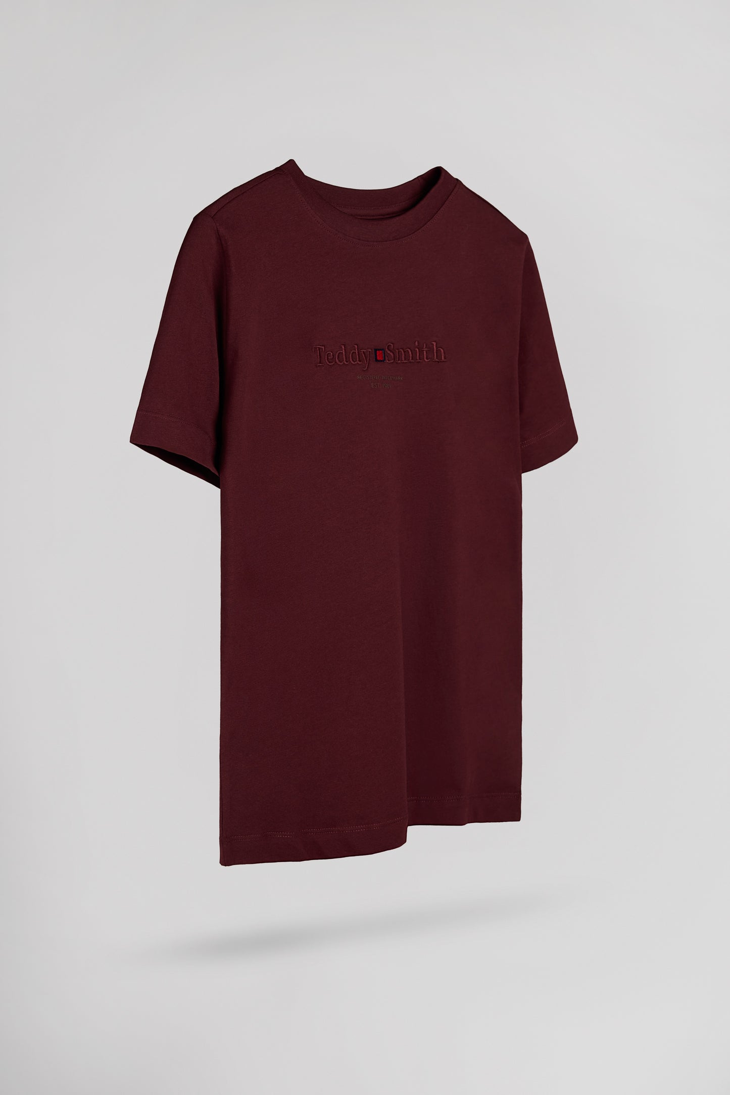 T-shirt col rond T-JIM MC JR BORDEAUX FONCE