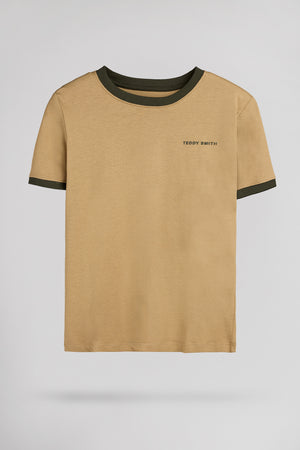 T-shirt en coton col rond THE TEE 2 R MC JR WORKER BEIGE