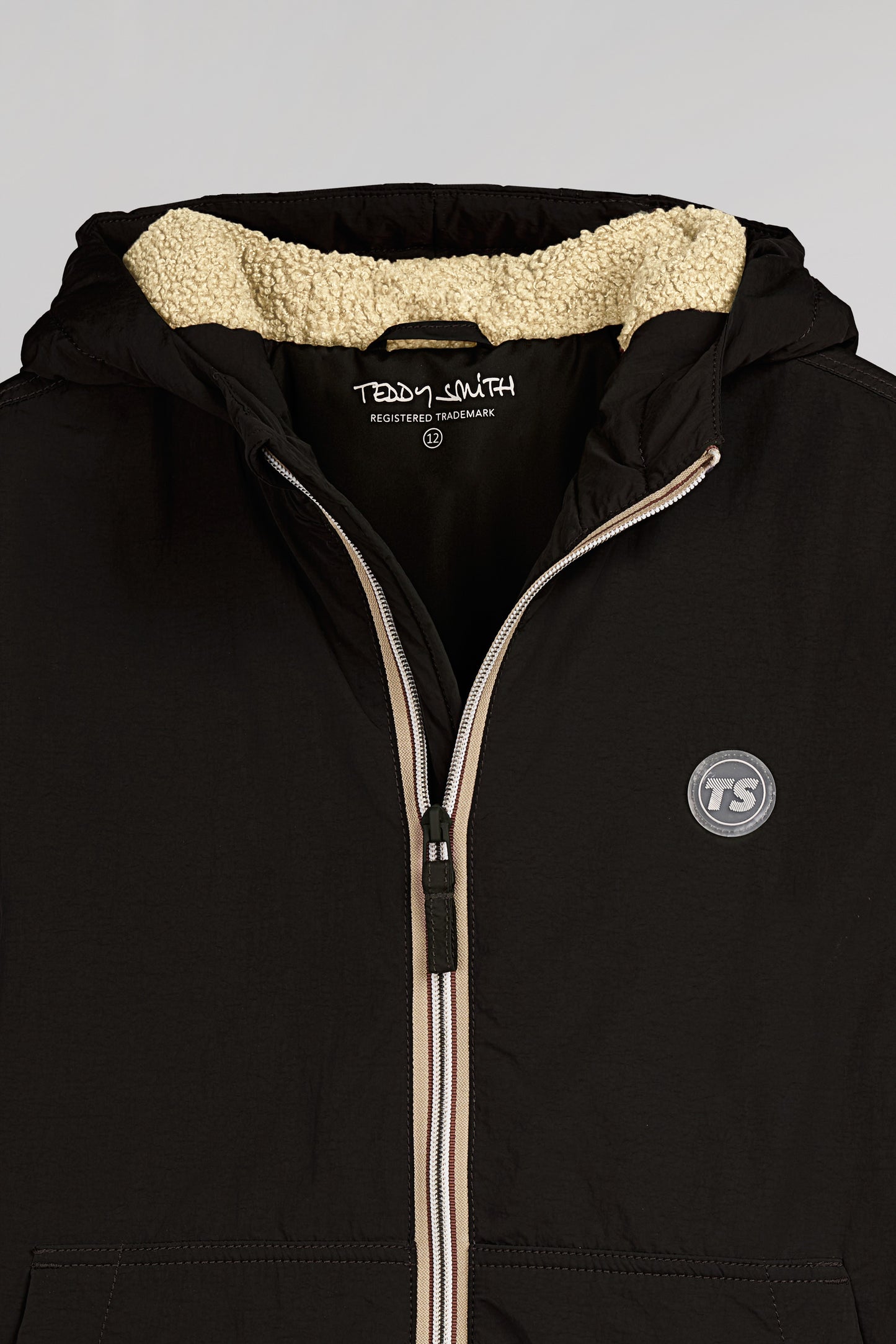 Parka col montant à capuche P-TOR JR CHARBON