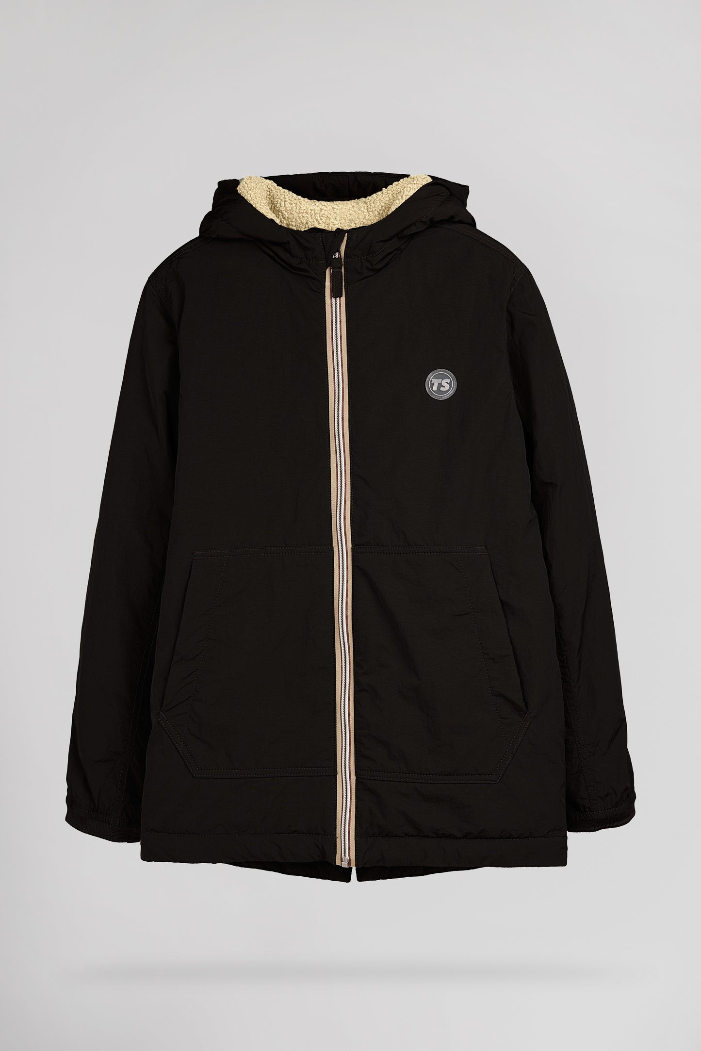 Parka col montant à capuche P-TOR JR CHARBON