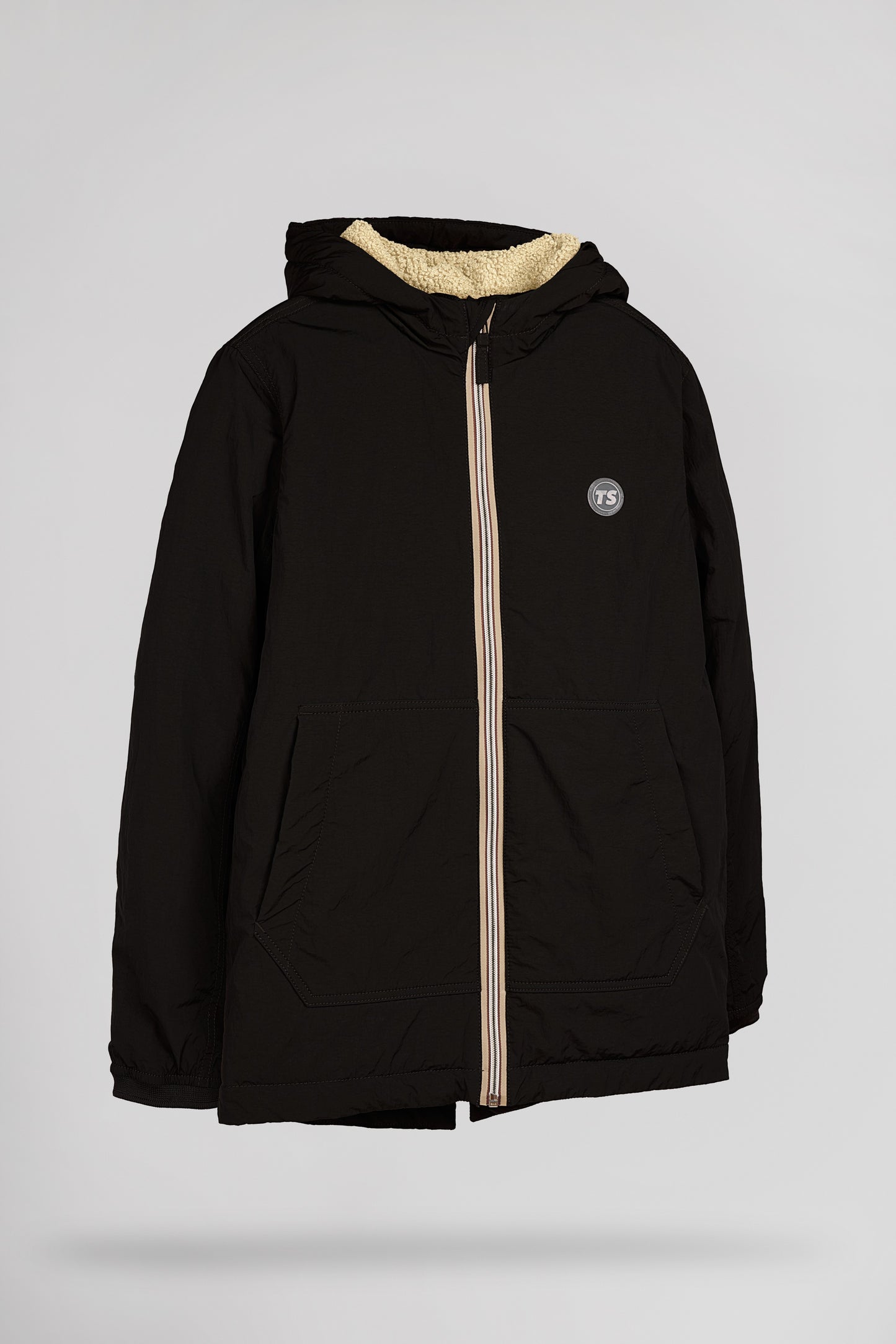 Parka col montant à capuche P-TOR JR CHARBON
