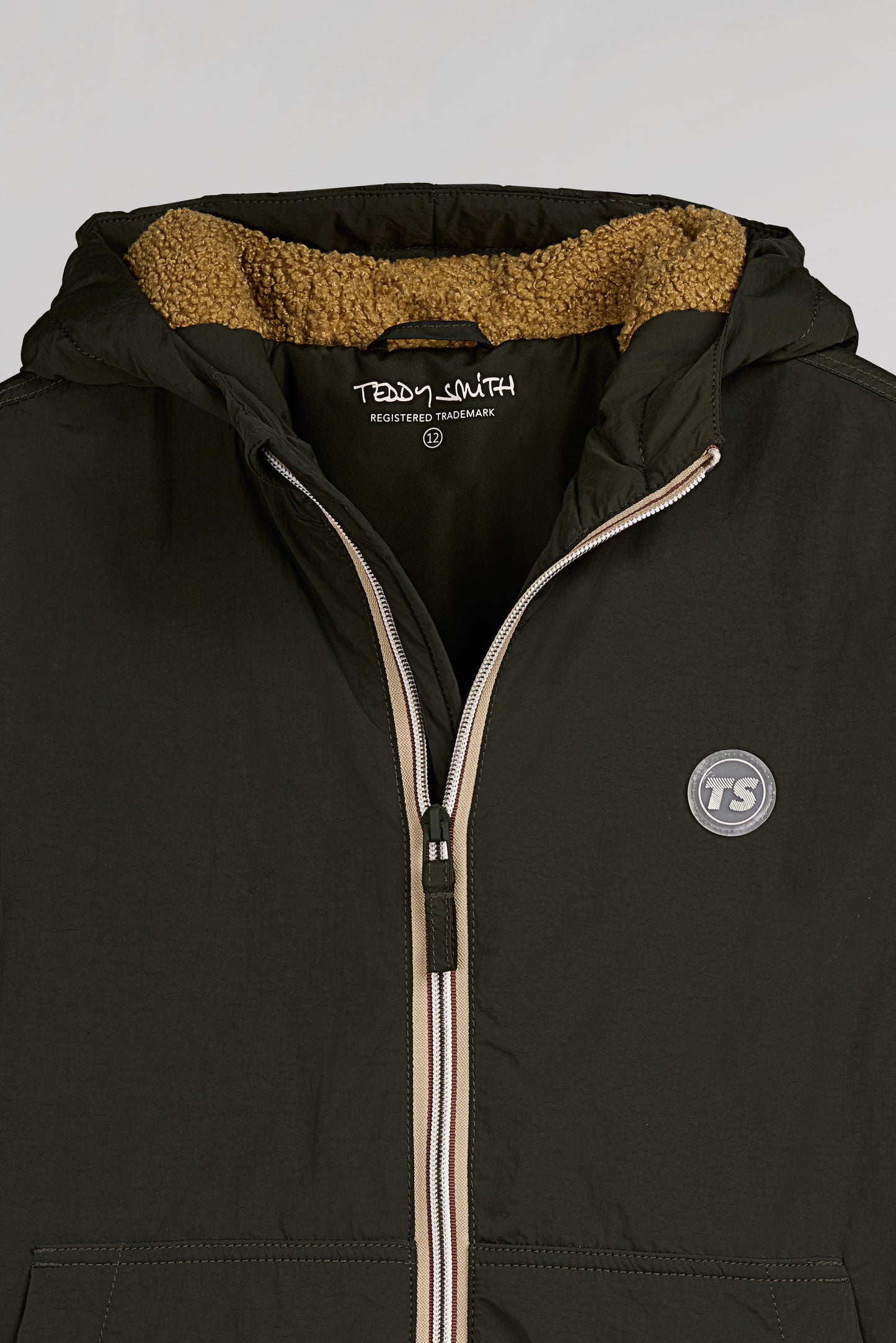 Parka à capuche col montant P-TOR JR DEEP KAKI