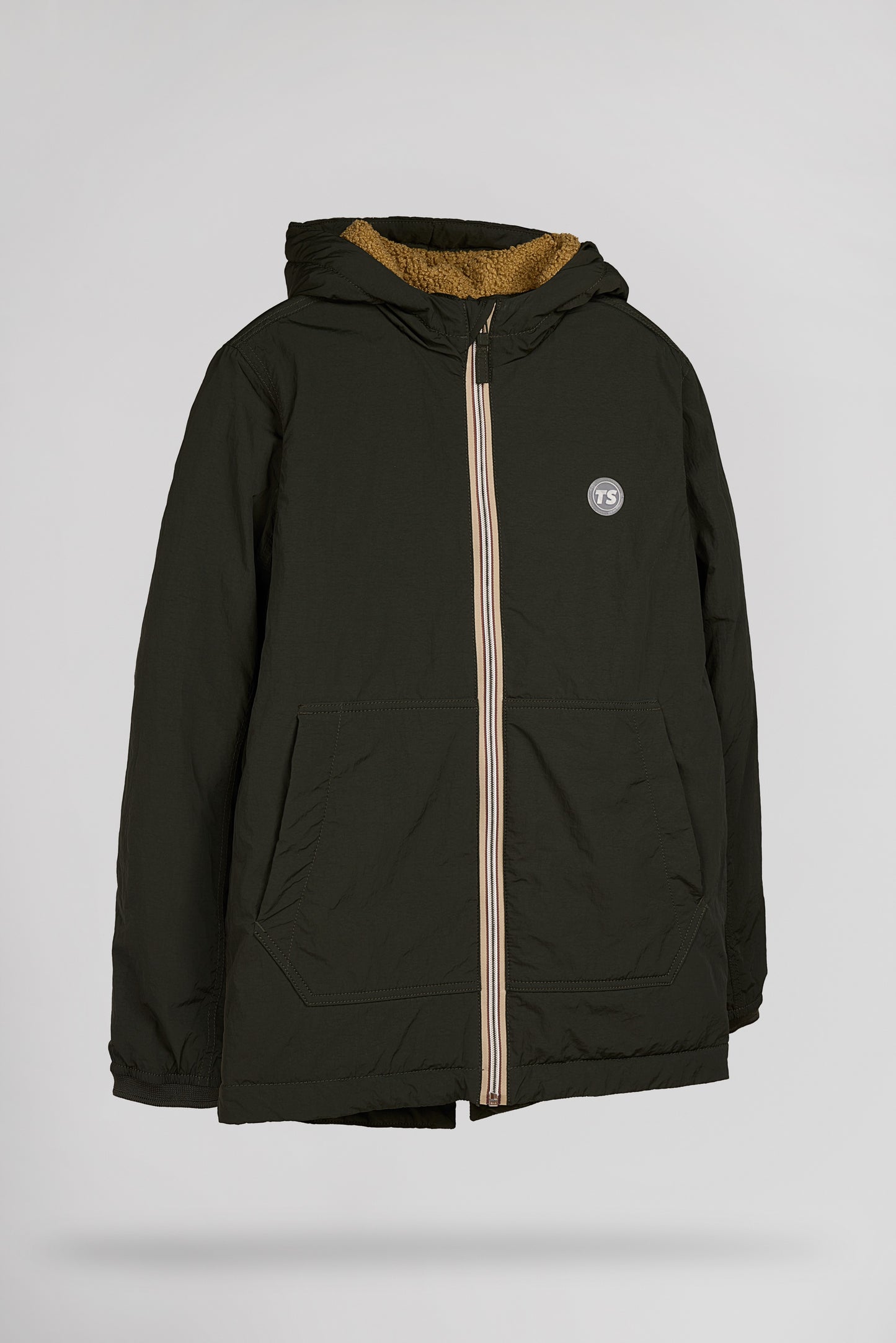Parka à capuche col montant P-TOR JR DEEP KAKI
