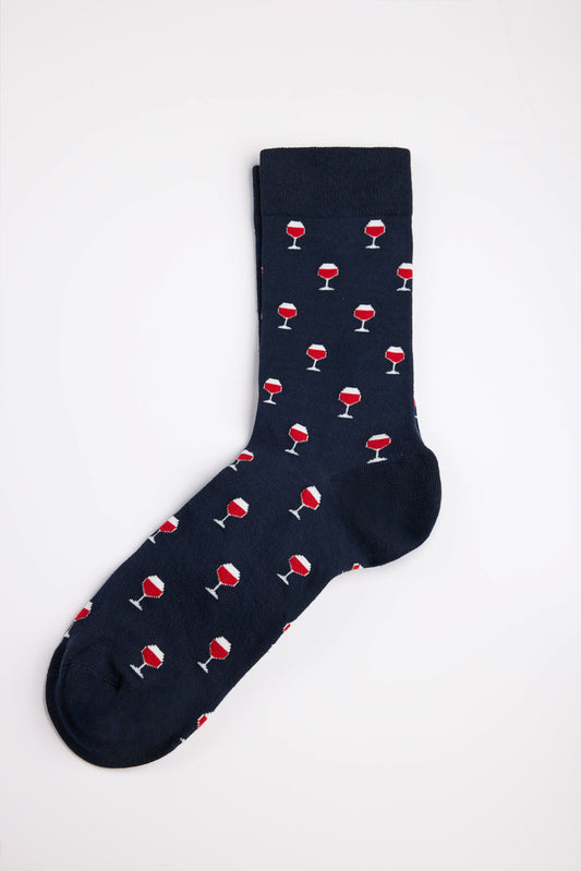 Achat Chaussettes Teddy mi-hautes MOTIFS MIX WINE DARK NAVY